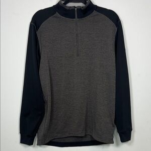 Nike Golf Tour Performance Men's Gray and Black Quarter-Zip Pullover Medium